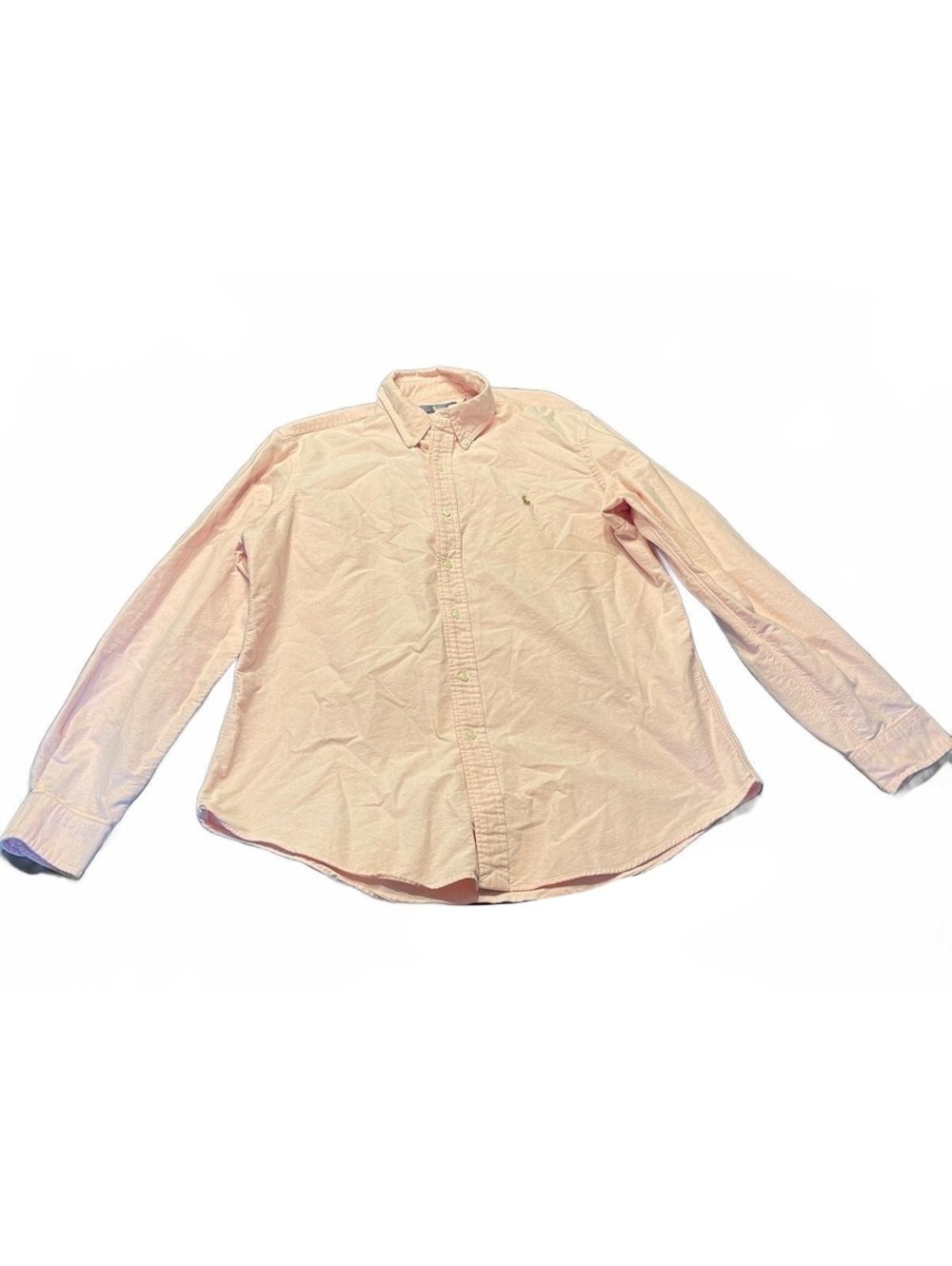 Y2K VTG Ralph Lauren Men's Long Sleeve Button-Down Shirt, Size Large, Light Pink